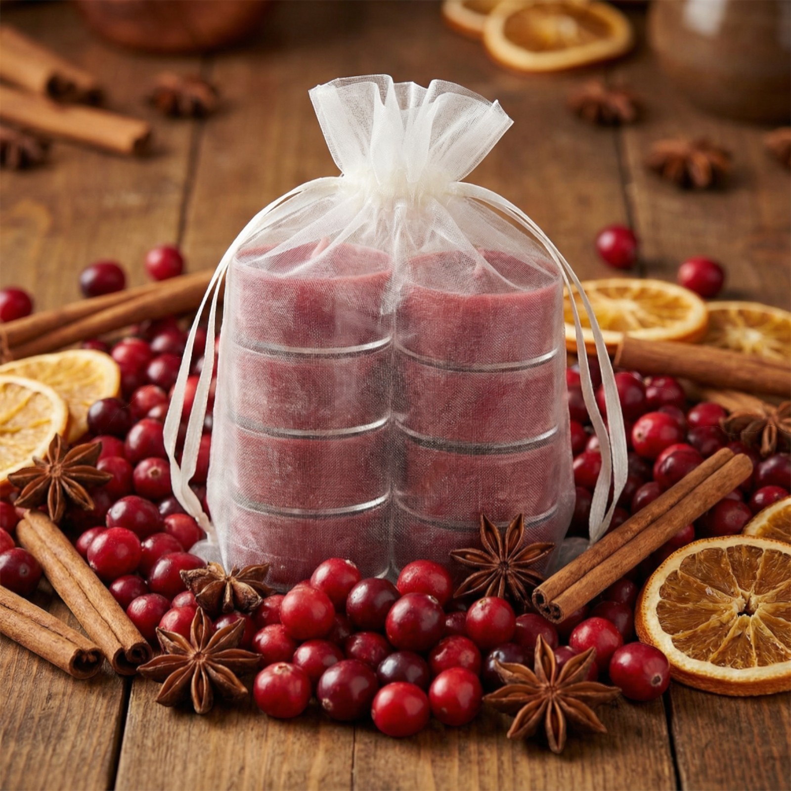 Pure Integrity USA Čajové sviečky BRUSNICKOVÉ KORENIE (CRANBERRY SPICE) 12ks