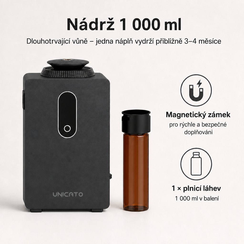 Nádrž 1 000 ml difuzéru Q1000-PRO s plnicí lahví