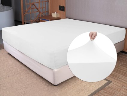 Elastická napínací plachta PLATINA s gumou, barva BÍLÁ