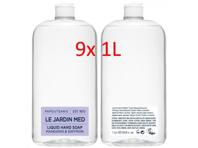 Tekuté mýdlo 9L LE JARDIN MED (obsahuje 9x1L lahví)