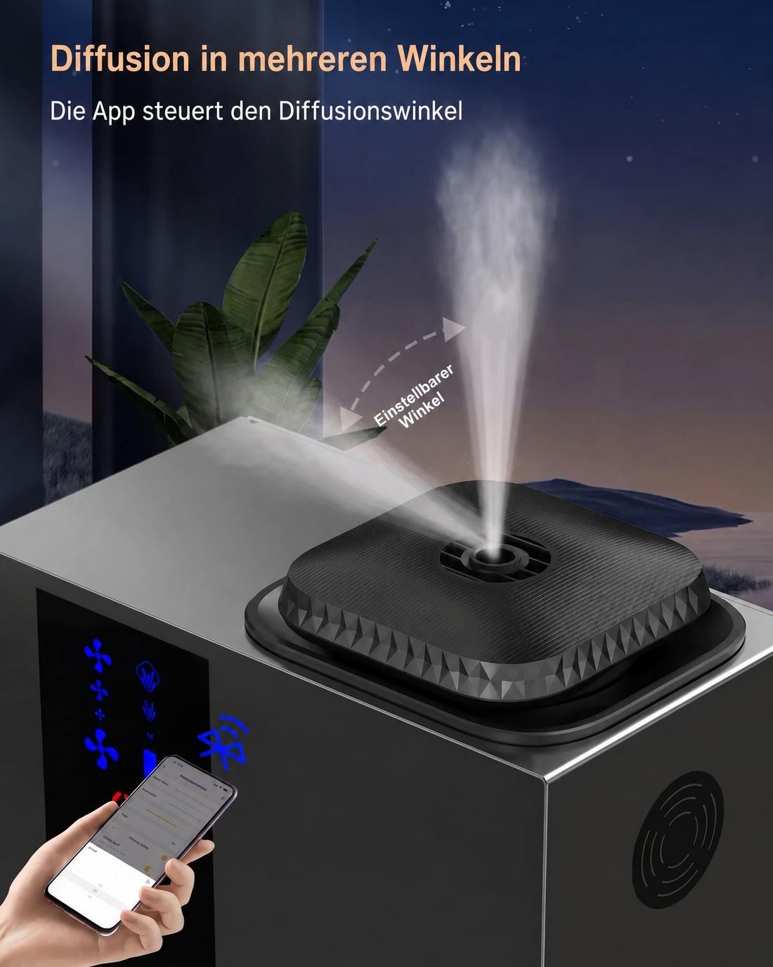 Diffusion des TORI A300 in mehreren Winkeln, gesteuert per App