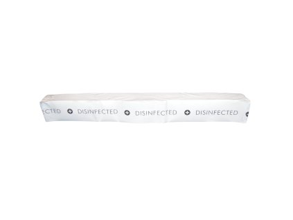 Toilettenband nach der Desinfektion -DISINFECTED, zu einem Kreis geklebt