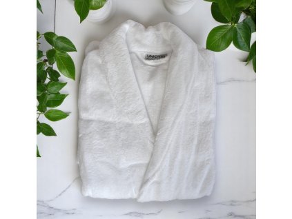 Bademantel FROTE mit Kragen POLAR, Weiß (400gr)