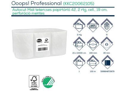 Midi-Papiertücher, Autocut, 2-lagig, 130m, 6 Stück pro Packung Ooops!