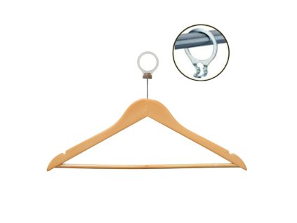 6688 dreveny vesak s krouzkem proti kradezi 5 kusu natural