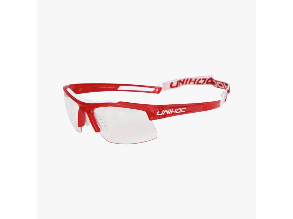 Brýle Unihoc Energy Kids Crystal Red/White (Velikost Dětská)