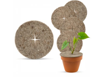 Ochranný disk z bio ovčí vlny – hnědá barva, průměr 21–40 cm (sada 5 ks)