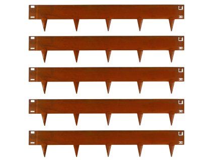 Metall-Rasenkante mit Erdspießen - Cortenstahl, Höhe 18,5 cm, Länge 5–10 m (5–10 Stück)