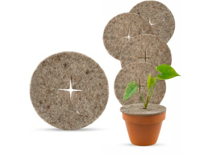 Schutzscheibe aus Bio-Schafwolle – braun, Durchmesser 30–40 cm (Set mit 5 Stück) (Länge durchmesser 21  cm)