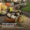 Vorgerostete Cortenstahl Baumumrandung mit Blumen