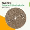 Detail einer Schafwoll-Mulchscheibe mit 40 cm Durchmesser