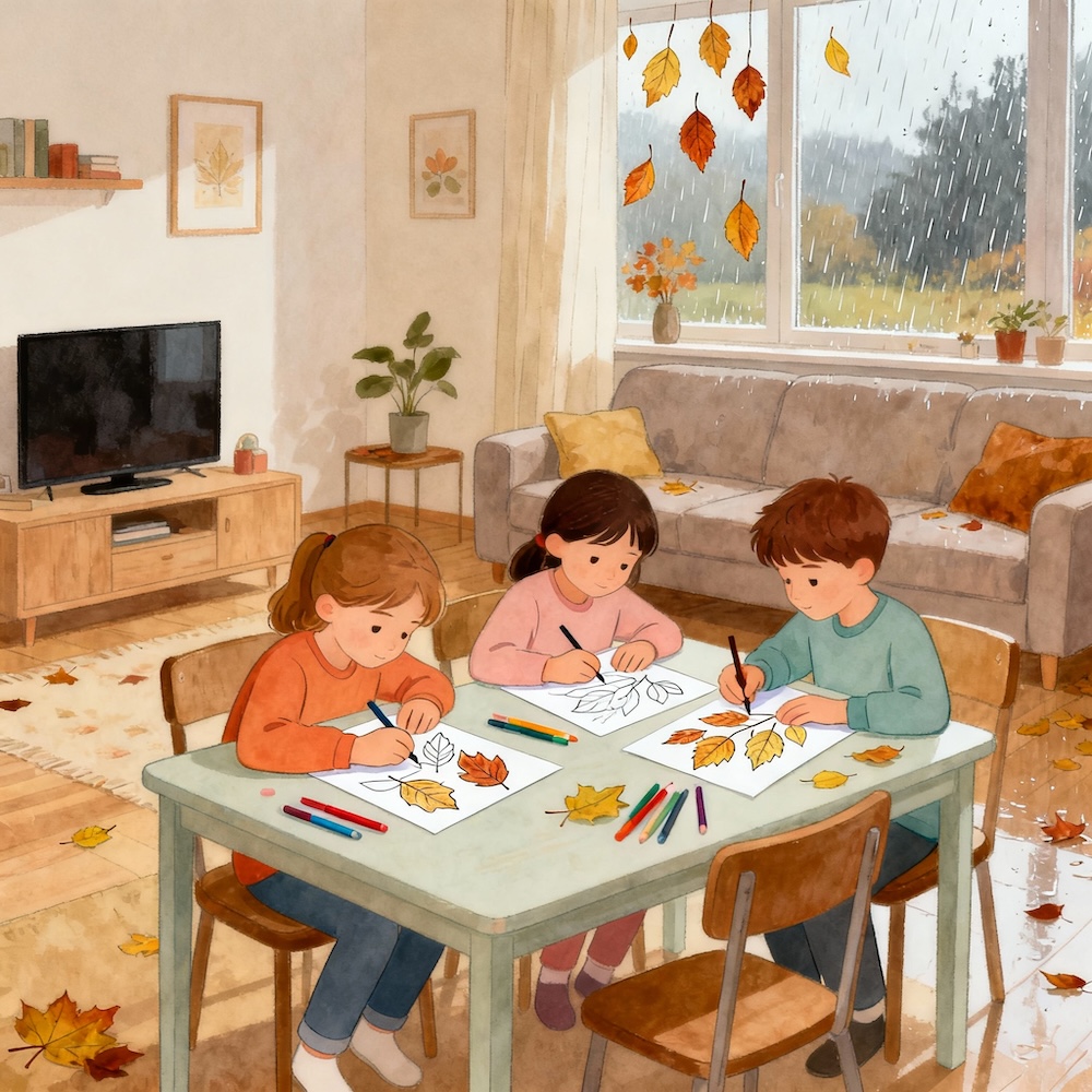 Podzimní omalovánky k vytisknutí zdarma - zábava pro děti na deštivé dny