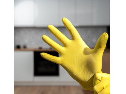 Rukavice úklidové gumové žluté, pár