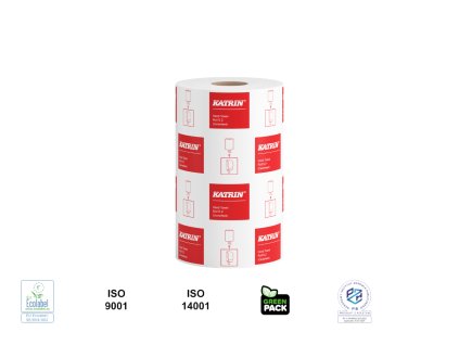 Katrin Midi – papírová role, 2-vrstvý, recyklovaný materiál, středový odvin, bílá, 75 m, 12 rolí