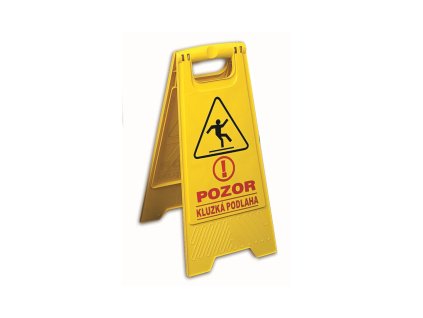 Výstraha Kluzká podlaha - žlutá barva česky jazyk