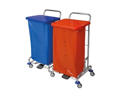 Pedalbag II - vozík na odpad 2x 120 l pytel, víko ovládané nožním pedálem