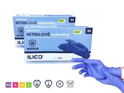 ILICO Antimikrobiální nitrilové rukavice, 100 ks