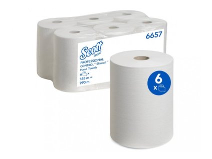 SCOTT Slimroll papírový ručník v roli 1-vrstvý bílý, 20 cm, 165m  Airflex*,  6 rolí