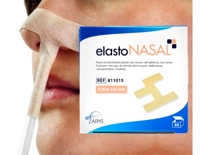 elastoNASAL - fixační náplast pro nosní kanylu, pro dospělé, 7cmx7,1cm, 50ks