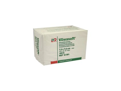 VLIWASOFT®komprese z netkané textilie nesterilní, 7,5cm x 7,5cm, 4-vrstvá, 100ks