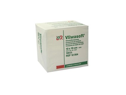 VLIWASOFT®komprese z netkané textilie nesterilní, 10 cm x 10 cm, 4-vrstvá, 100ks