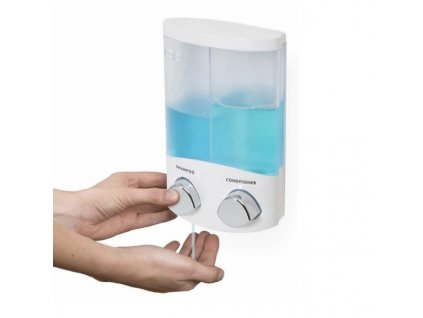 Dávkovač mýdla Compactor DUO, 2 x 310 ml / bílá