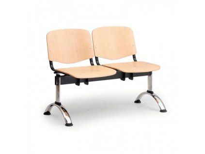 Dřevěná lavice ISO II, 2-sedák - chromované nohy / Buk