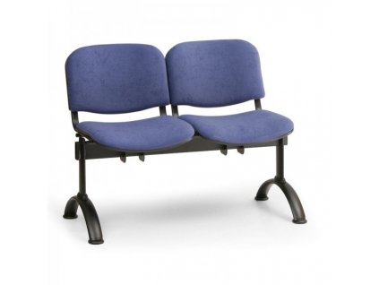 Čalouněná lavice VIVA, 2-sedák - černé nohy / Modrá