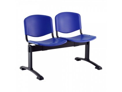 Plastová lavice ISO, 2-sedák - černé nohy