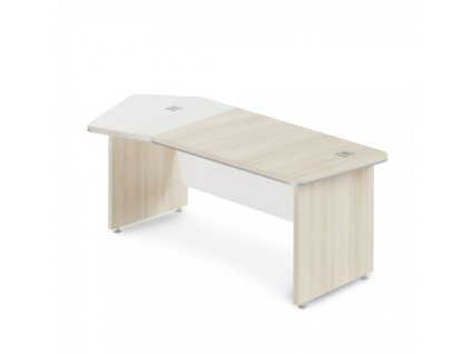 Rohový stůl TopOffice Premium 227,1 x 109,6 cm, levý / Světlý akát a bílá