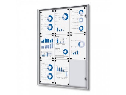 Interiérová vitrína Economy 9 x A4 - plechová záda