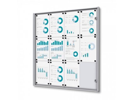 Interiérová vitrína Economy 12 x A4 - plechová záda, protipožární