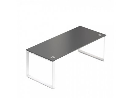 Stůl Creator 200 x 90 cm, bílá podnož, 2 nohy / Antracit