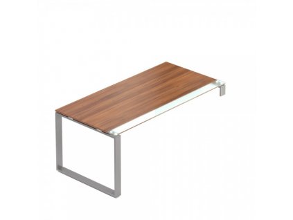 Stůl Creator 180 x 90 cm, šedá podnož, 1 noha / Ořech