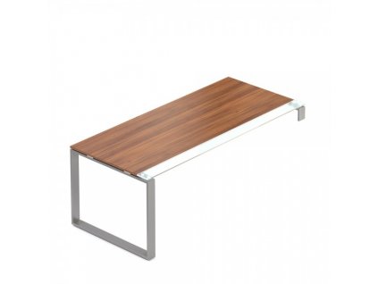 Stůl Creator 200 x 90 cm, šedá podnož, 1 noha / Ořech
