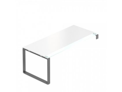 Stůl Creator 200 x 90 cm, grafitová podnož, 1 noha / Bílá