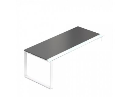 Stůl Creator 200 x 90 cm, bílá podnož, 1 noha / Antracit