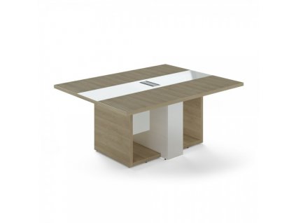 Jednací stůl Trevix 180 x 140 cm / Dub pískový a bílá