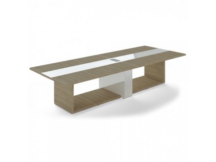 Jednací stůl Trevix 360 x 140 cm / Dub pískový a bílá
