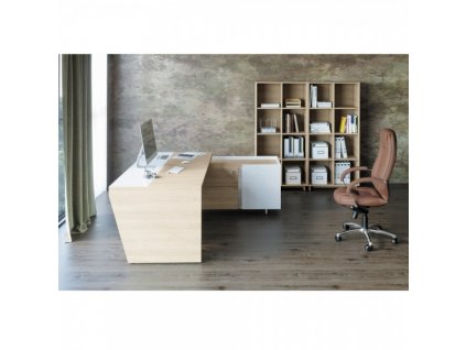 Sestava kancelářského nábytku Trevix 2 / Dub pískový a bílá