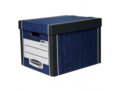 Archivační kontejner Fellowes Bankers Box Woodgrain 2 ks/bal / modrá