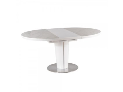 Jídelní stůl Orbit, průměr 120 cm / Mramor / Bílá