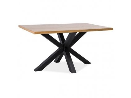 Jídelní stůl Cross 150 x 90 cm masiv / Dub / Černá