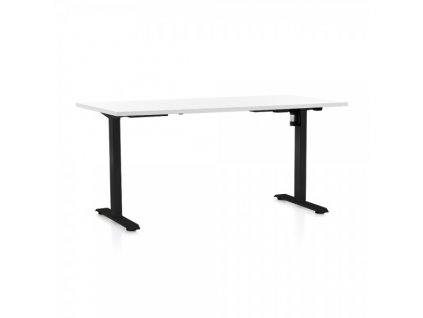Výškově nastavitelný stůl OfficeTech A 160 x 80 cm, černá podnož