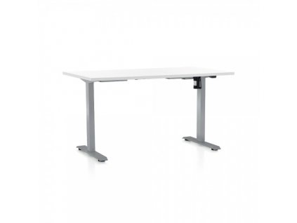 Výškově nastavitelný stůl OfficeTech A 140 x 80 cm, šedá podnož