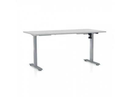 Výškově nastavitelný stůl OfficeTech A 160 x 80 cm, šedá podnož