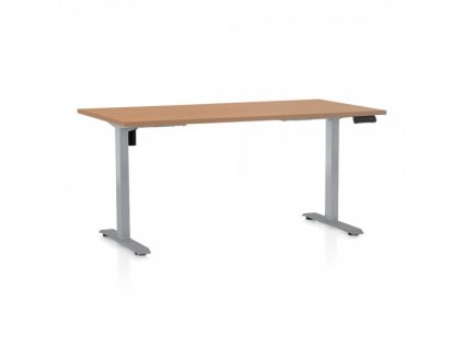 Výškově nastavitelný stůl OfficeTech B 160 x 80 cm, šedá podnož