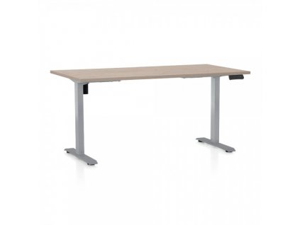 Výškově nastavitelný stůl OfficeTech B 160 x 80 cm, šedá podnož