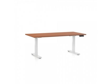 Výškově nastavitelný stůl OfficeTech C 160 x 80 cm, bílá podnož