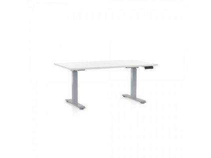 Výškově nastavitelný stůl OfficeTech C 140 x 80 cm, šedá podnož
